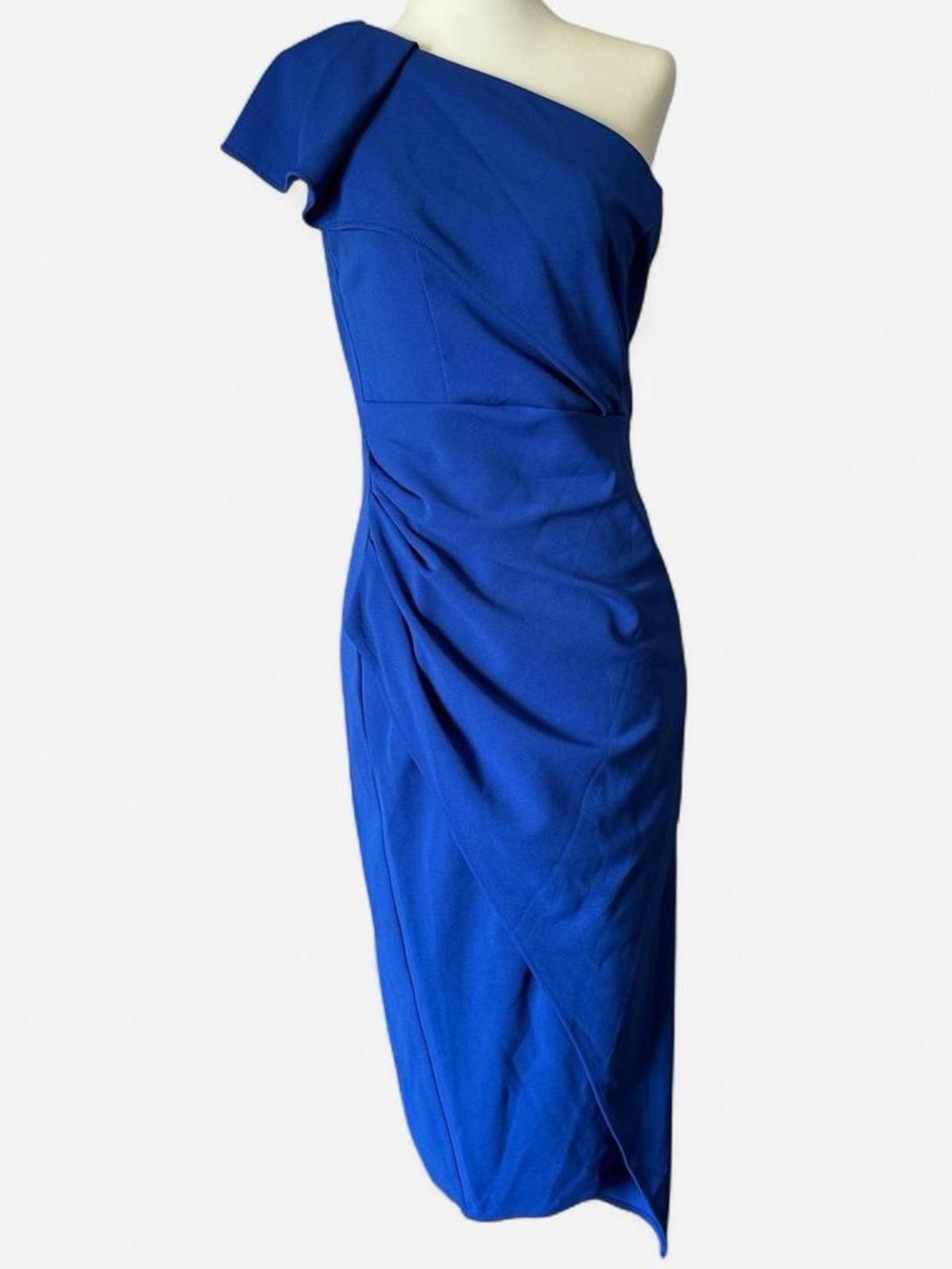 One-Shoulder Royal Blue Sheath Dress